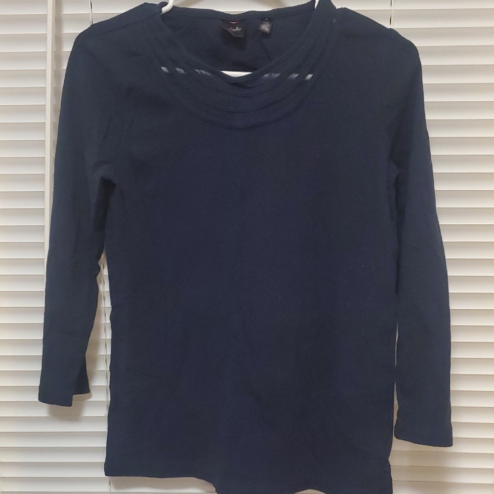 Rafaella Blue Cut-Out Blouse